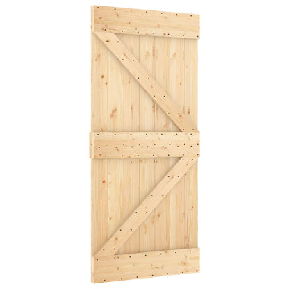 vidaXL Sliding Door 95 x 210 cm Solid Pine Wood (Untreated)