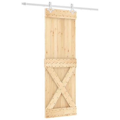 vidaXL Sliding Door Natural and White 70 x 210 cm Solid Pine Wood