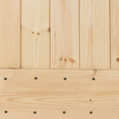vidaXL Sliding Door Natural and Black 90 x 210 cm Solid Pine Wood