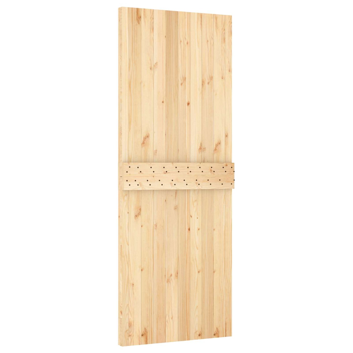 vidaXL Sliding Door Natural and Black 80 x 210 cm Solid Pine Wood