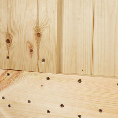 vidaXL Sliding Door Natural and Black 85 x 210 cm Solid Pine Wood