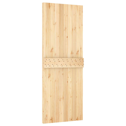 vidaXL Sliding Door Natural and Black 80 x 210 cm Solid Pine Wood