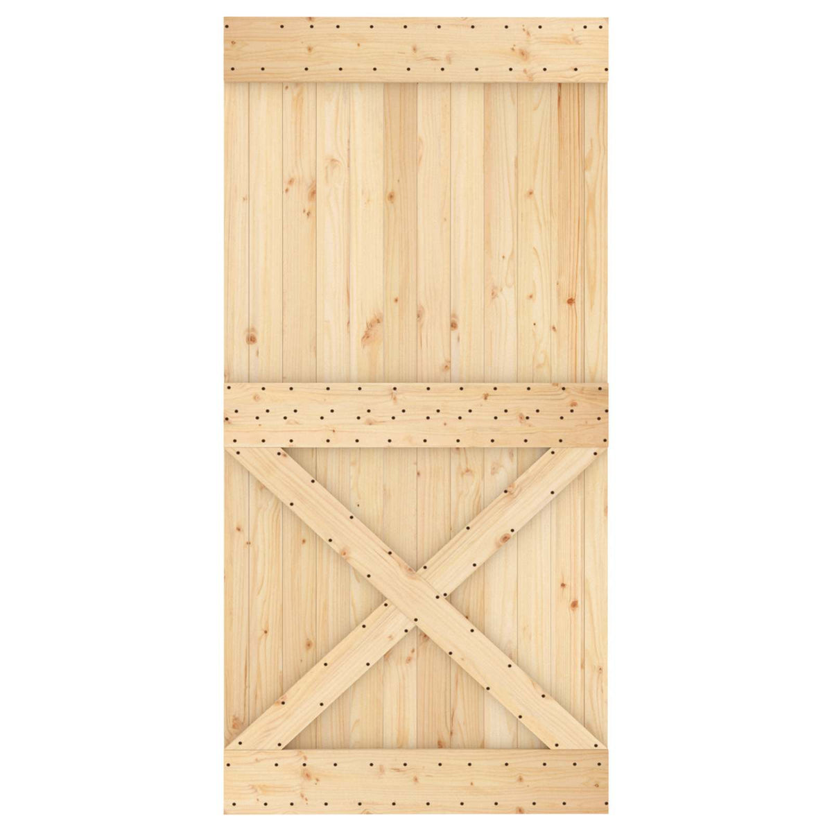 vidaXL Sliding Door Natural and Black 100 x 210 cm Solid Pine Wood