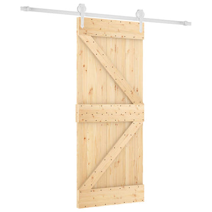 vidaXL Sliding Door Natural and White 85 x 210 cm Solid Pine Wood