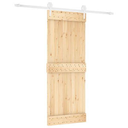 vidaXL Sliding Door Natural and White 80 x 210 cm Solid Pine Wood