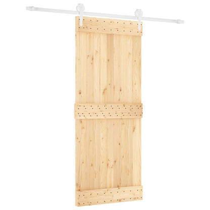 vidaXL Sliding Door Natural and White 85 x 210 cm Solid Pine Wood