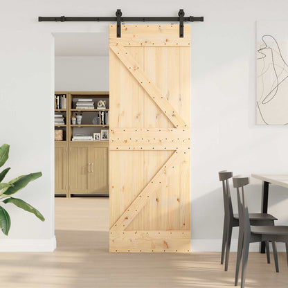 vidaXL Sliding Door NARVIK Natural and Black 70 x 210 cm (152.5 cm)