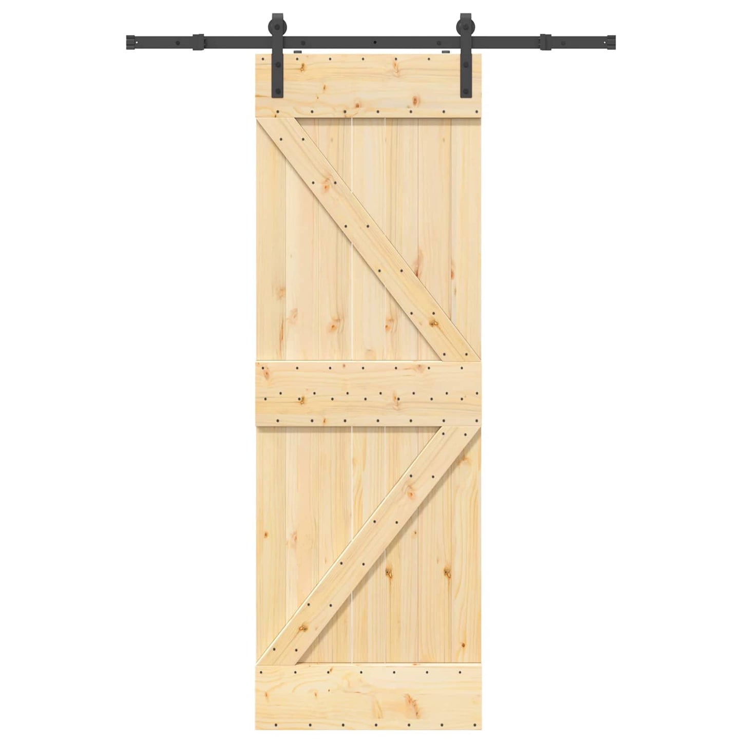 vidaXL Sliding Door NARVIK Natural and Black 70 x 210 cm (152.5 cm)