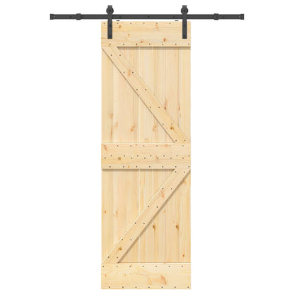 vidaXL Sliding Door NARVIK Natural and Black 70 x 210 cm (152.5 cm)
