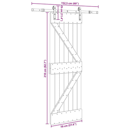 vidaXL Sliding Door NARVIK Natural and Black 70 x 210 cm (152.5 cm)
