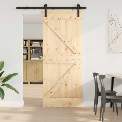 vidaXL Sliding Door NARVIK Natural and Black 85 x 210 cm (152.5 cm)