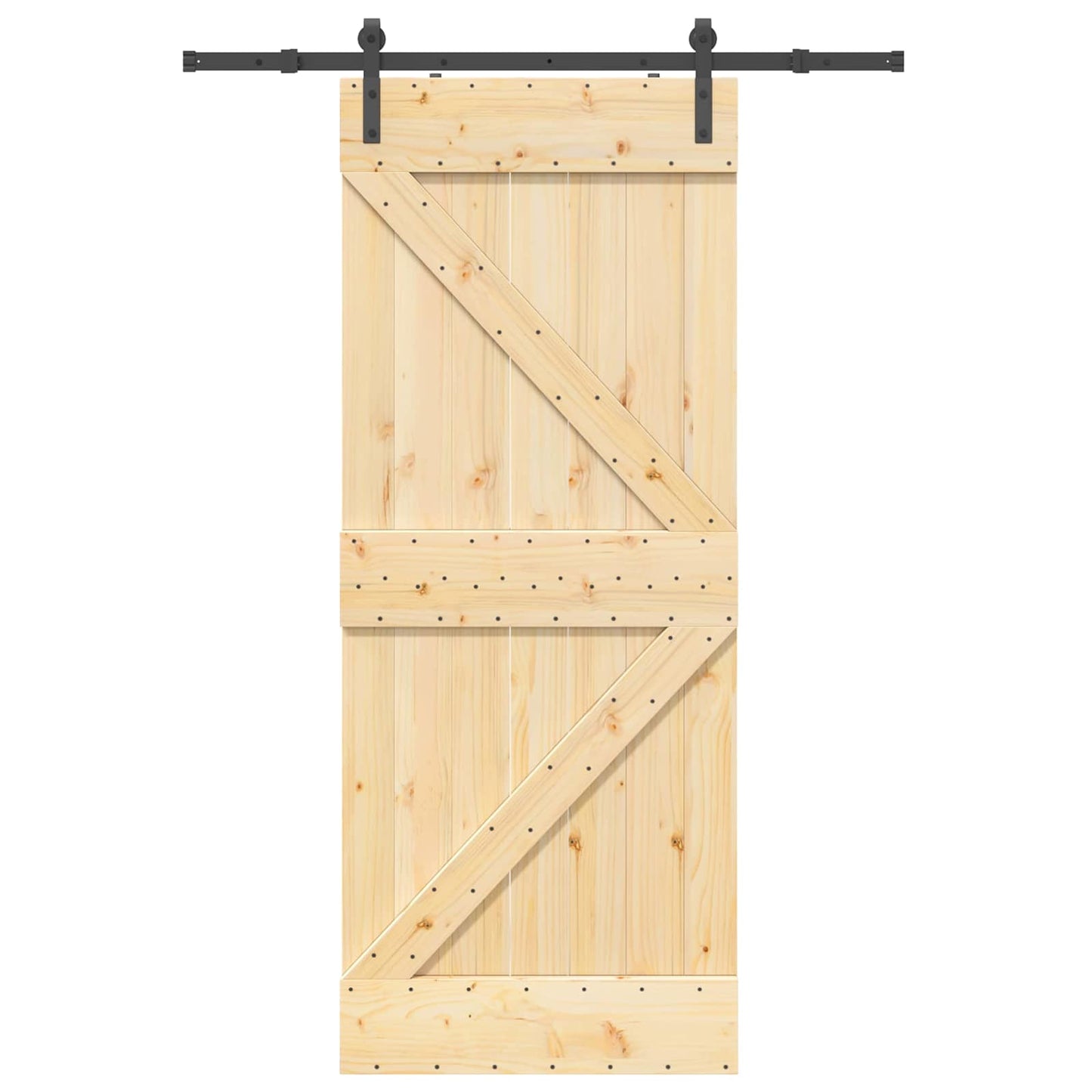 vidaXL Sliding Door NARVIK Natural and Black 85 x 210 cm (152.5 cm)