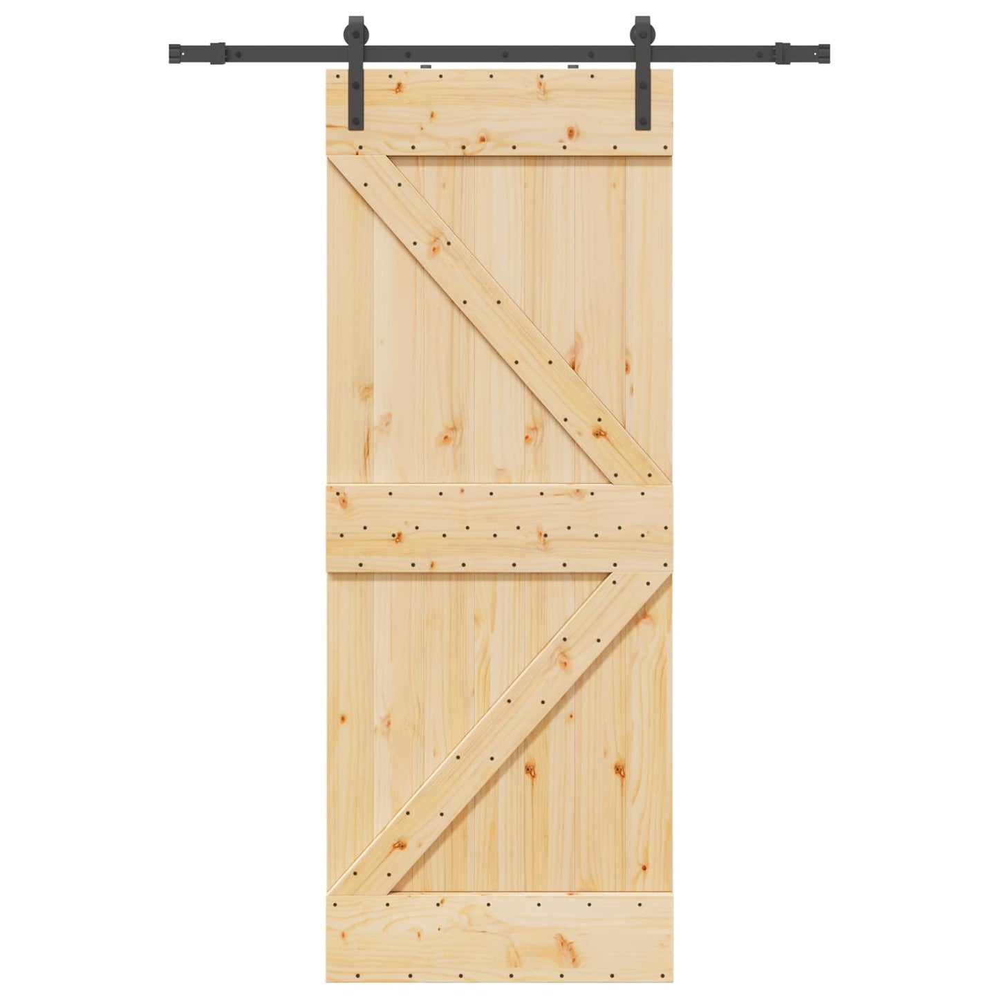 vidaXL Sliding Door NARVIK Natural and Black 80 x 210 cm (152.5 cm)
