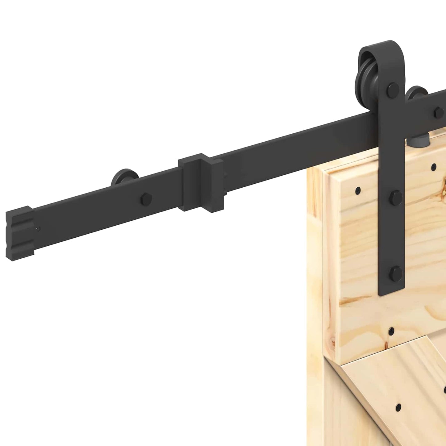 vidaXL Sliding Door NARVIK Natural and Black 70 x 210 cm (213.5 cm)