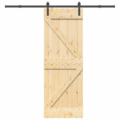 vidaXL Sliding Door NARVIK Natural and Black 70 x 210 cm (213.5 cm)