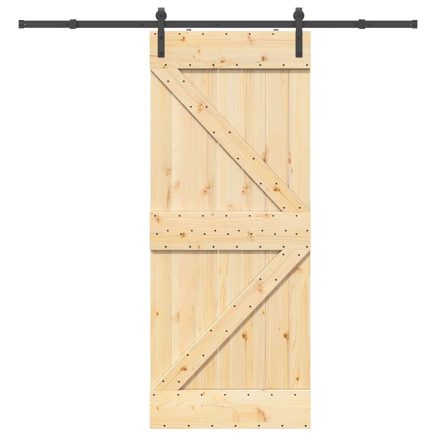 vidaXL Sliding Door NARVIK Natural and Black 85 x 210 cm (213.5 cm)