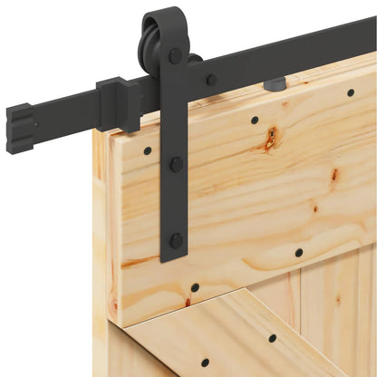 vidaXL Sliding Door NARVIK Natural and Black 100 x 210 cm (213.5 cm)