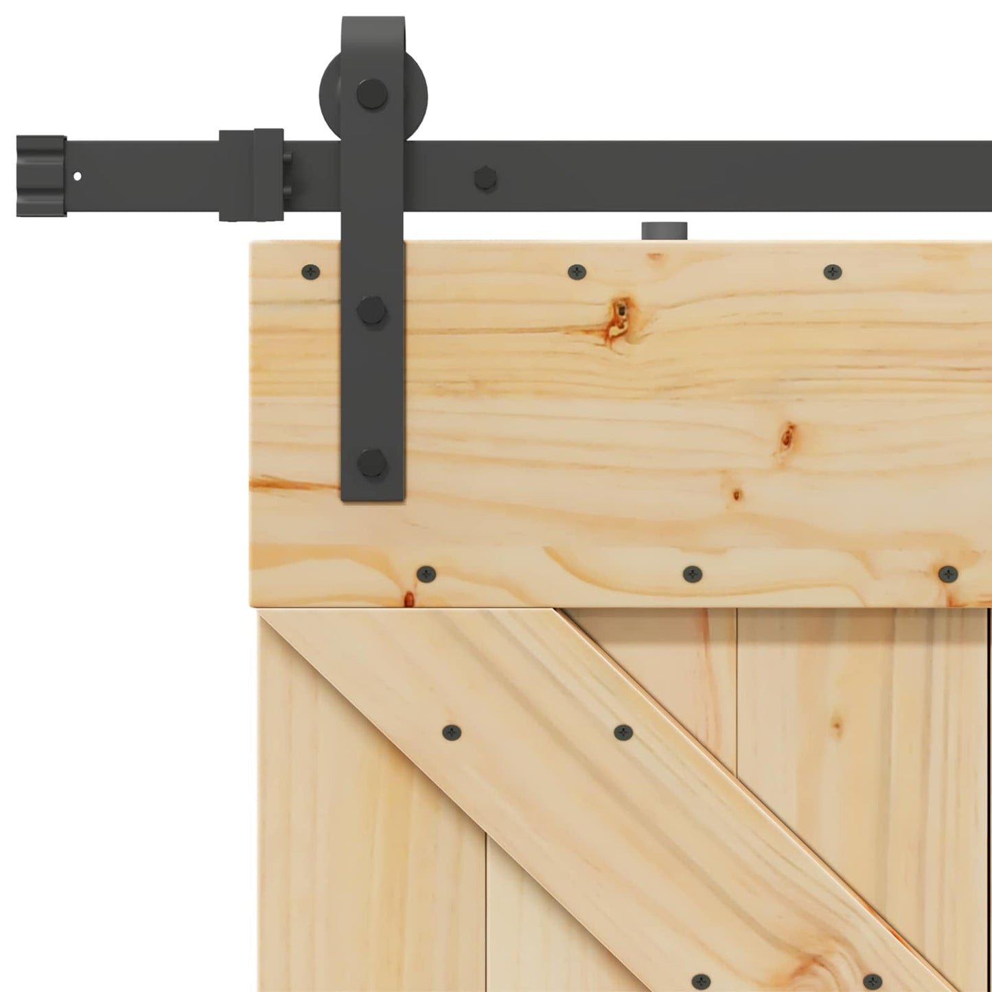 vidaXL Sliding Door NARVIK Natural and Black 100 x 210 cm (213.5 cm)