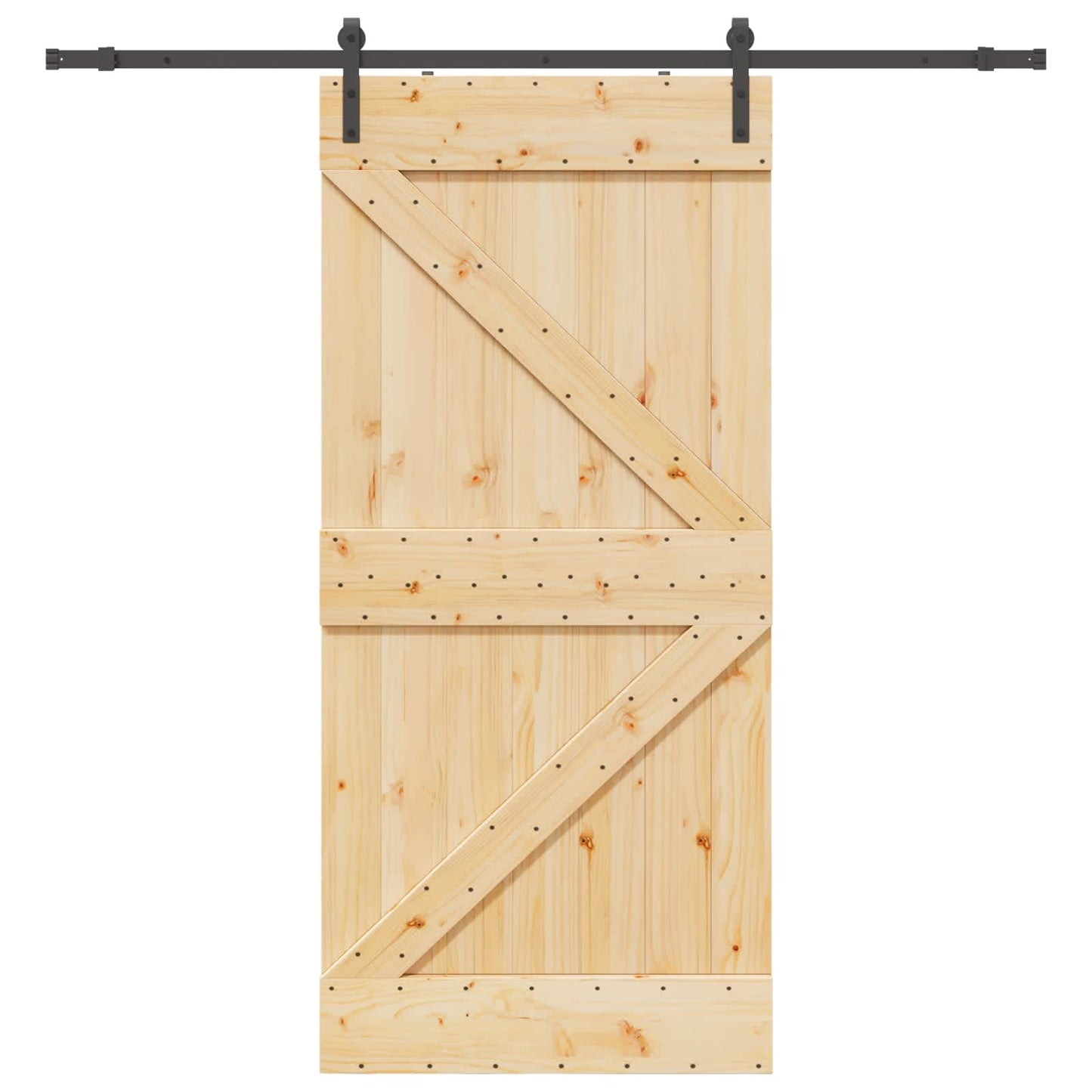 vidaXL Sliding Door NARVIK Natural and Black 100 x 210 cm (213.5 cm)