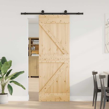 vidaXL Sliding Door NARVIK 70 x 210 cm (152.5 cm) Natural and Black
