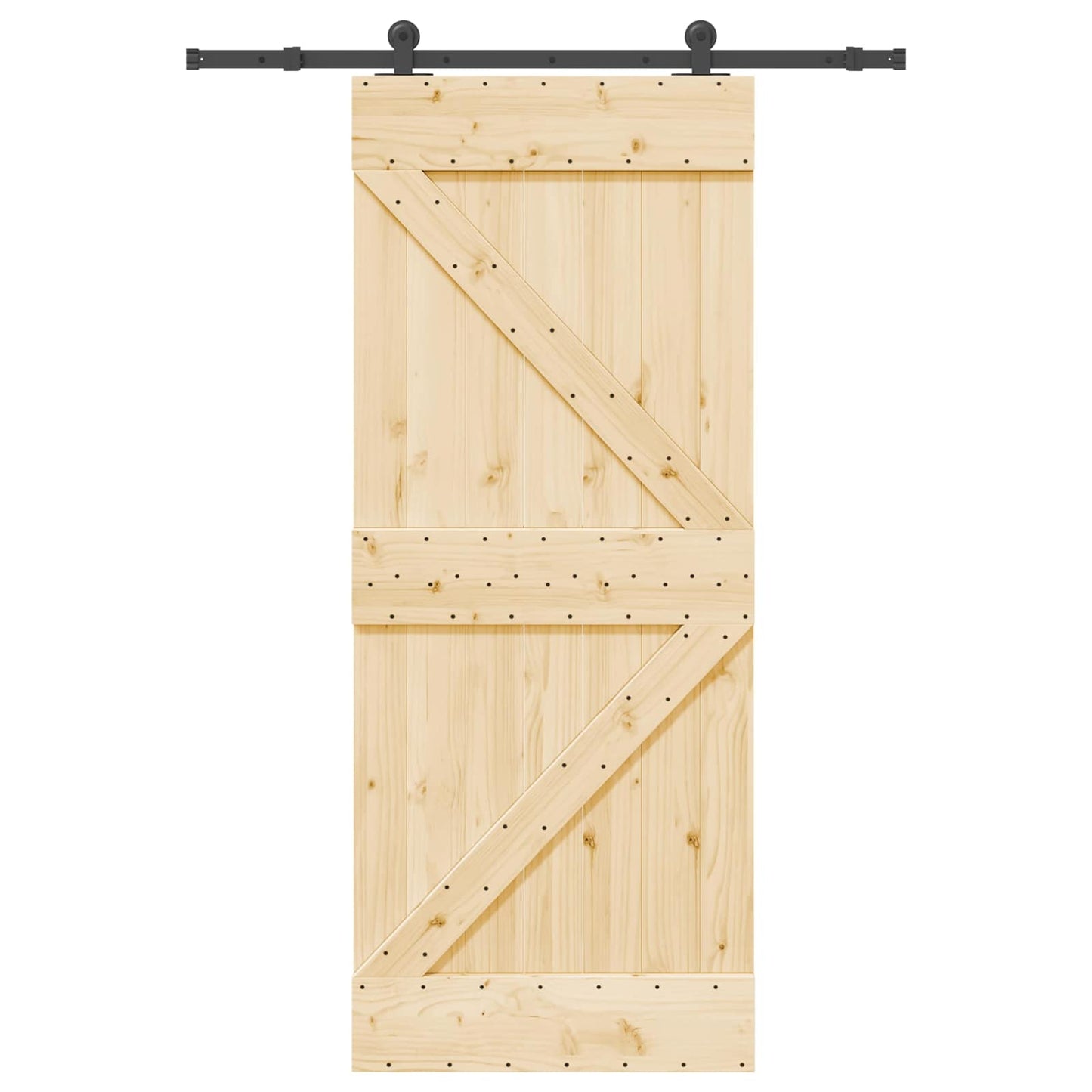 vidaXL Sliding Door NARVIK 85 x 210 cm (152.5 cm) Natural and Black