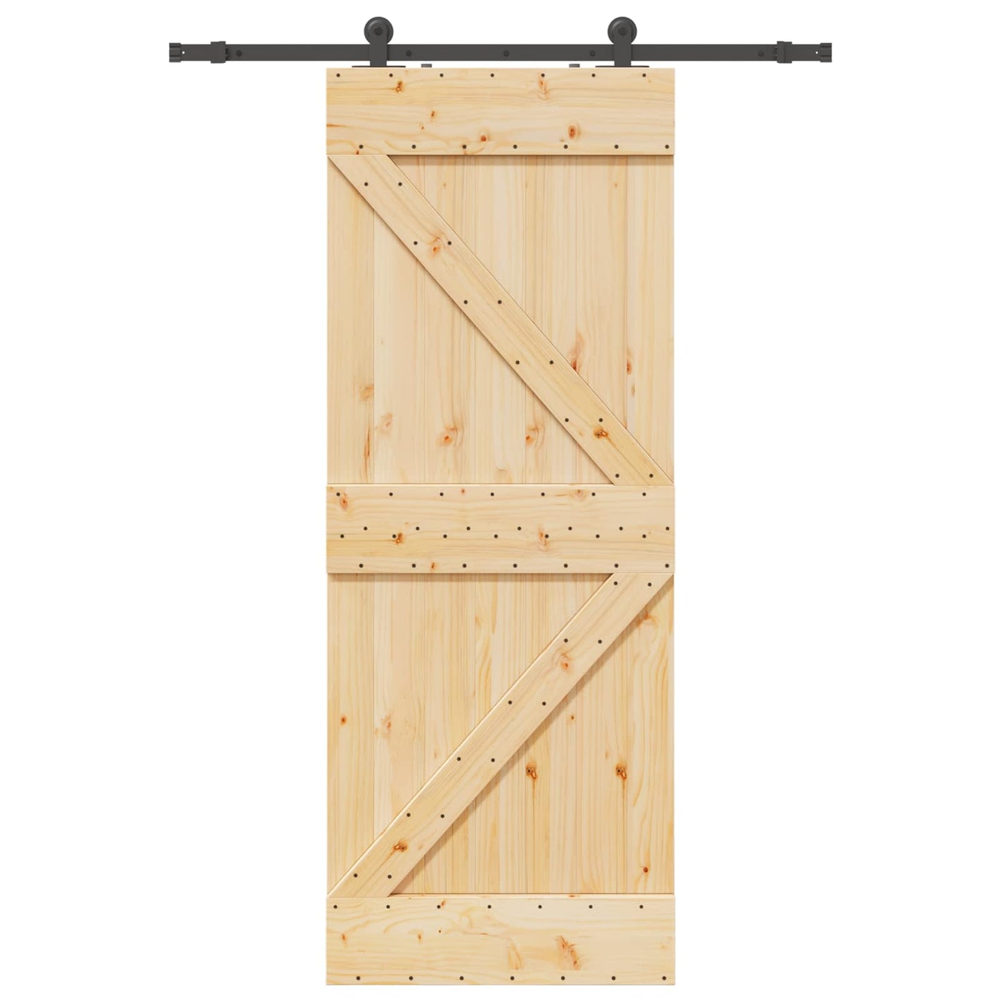 vidaXL Sliding Door NARVIK 80 x 210 cm (152.5 cm) Natural and Black