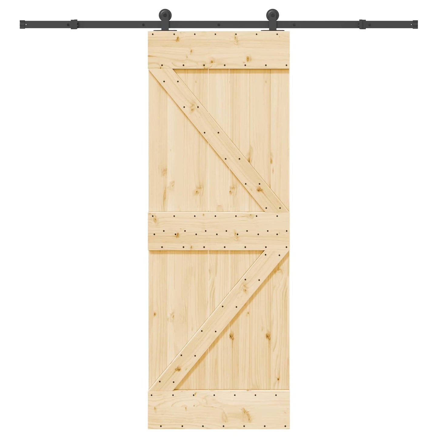 vidaXL Sliding Door NARVIK Natural and Black 70 x 210 cm (213.5 cm)