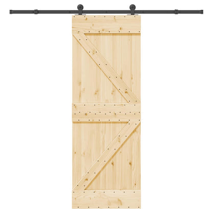 vidaXL Sliding Door NARVIK Natural and Black 70 x 210 cm (213.5 cm)
