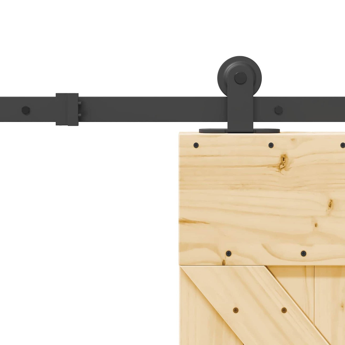 vidaXL Sliding Door NARVIK Natural and Black 85 x 210 cm (213.5 cm)