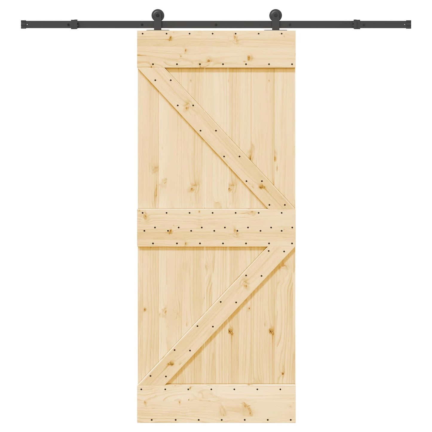 vidaXL Sliding Door NARVIK Natural and Black 85 x 210 cm (213.5 cm)