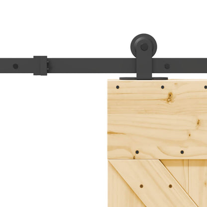 vidaXL Sliding Door NARVIK Natural and Black 95 x 210 cm (213.5 cm)