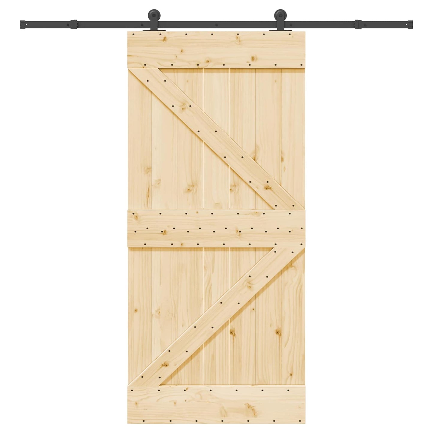vidaXL Sliding Door NARVIK Natural and Black 95 x 210 cm (213.5 cm)