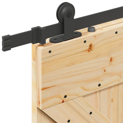 vidaXL Sliding Door NARVIK Natural and Black 80 x 210 cm (213.5 cm)
