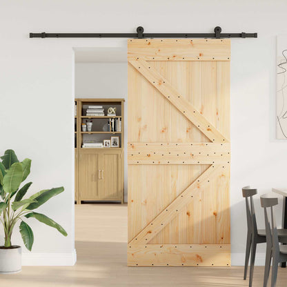 vidaXL Sliding Door NARVIK Natural and Black
