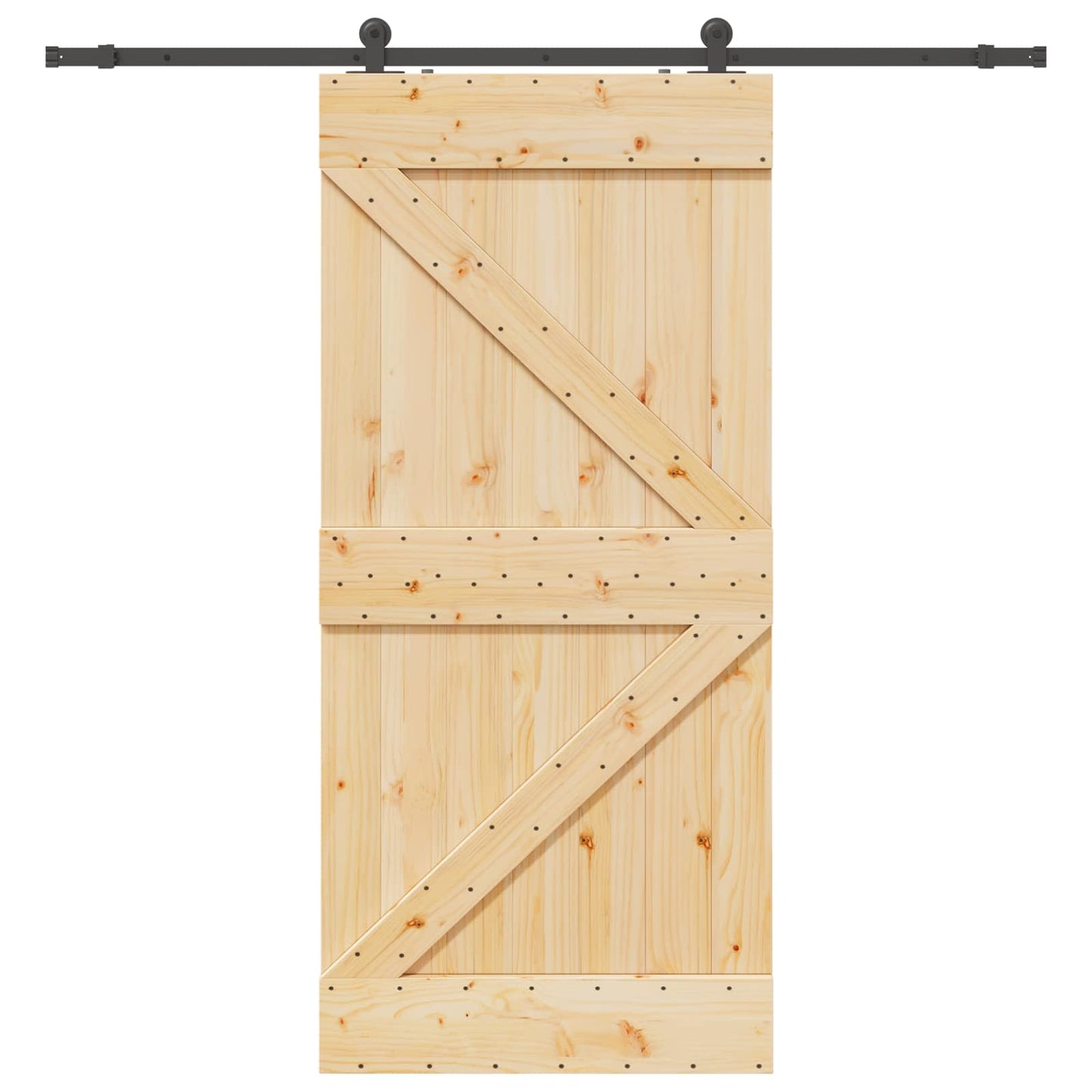 vidaXL Sliding Door NARVIK Natural and Black