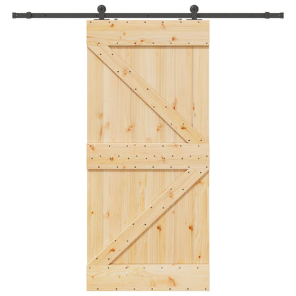 vidaXL Sliding Door NARVIK Natural and Black
