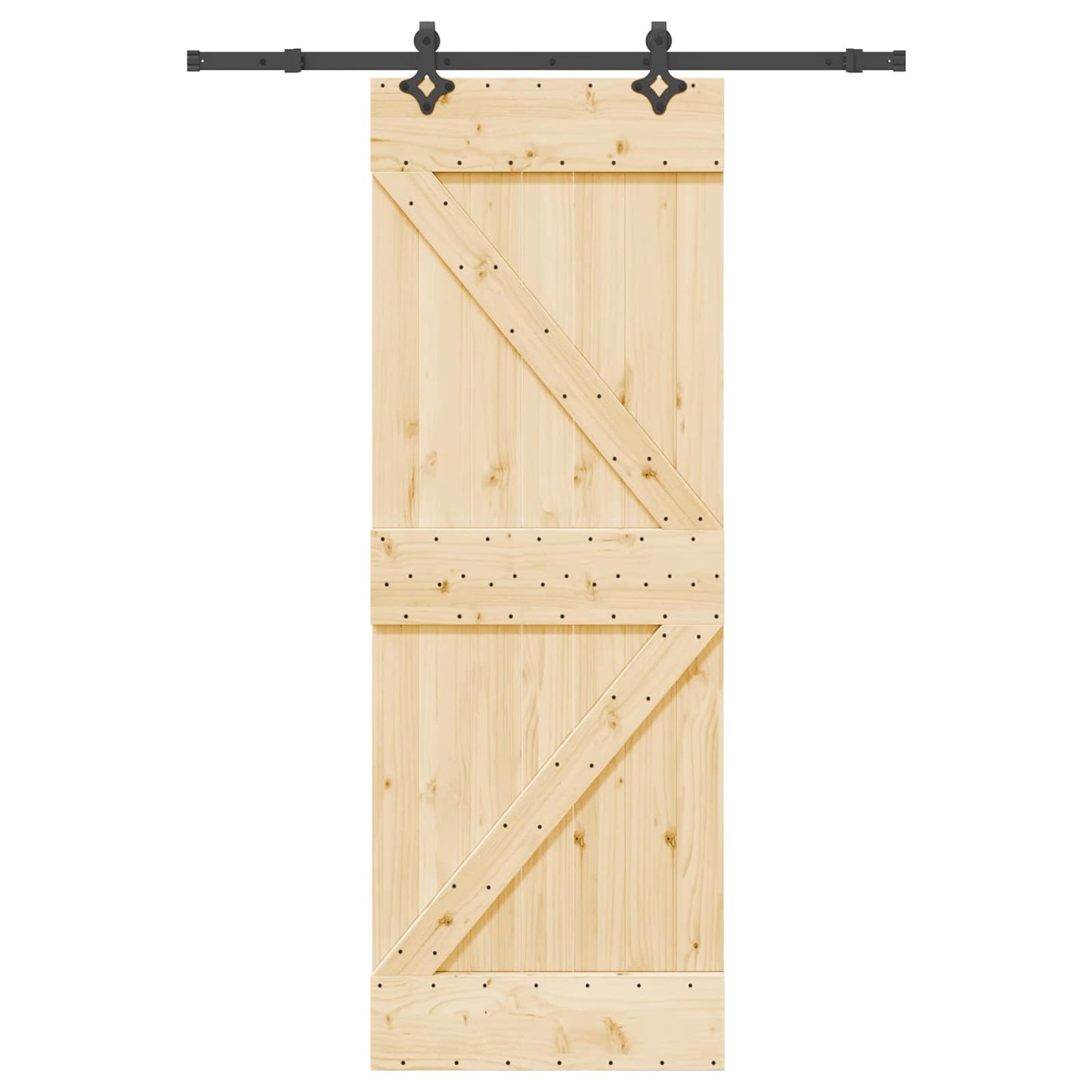 vidaXL Sliding Door NARVIK Natural and Black 70 x 210 cm (152.5 cm)