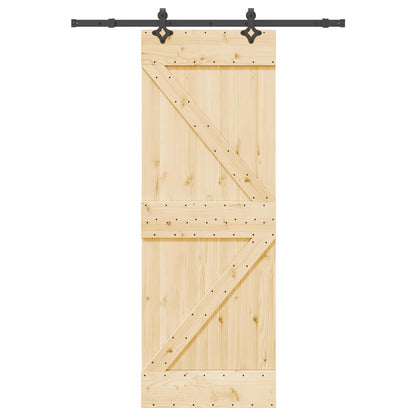 vidaXL Sliding Door NARVIK Natural and Black 70 x 210 cm (152.5 cm)