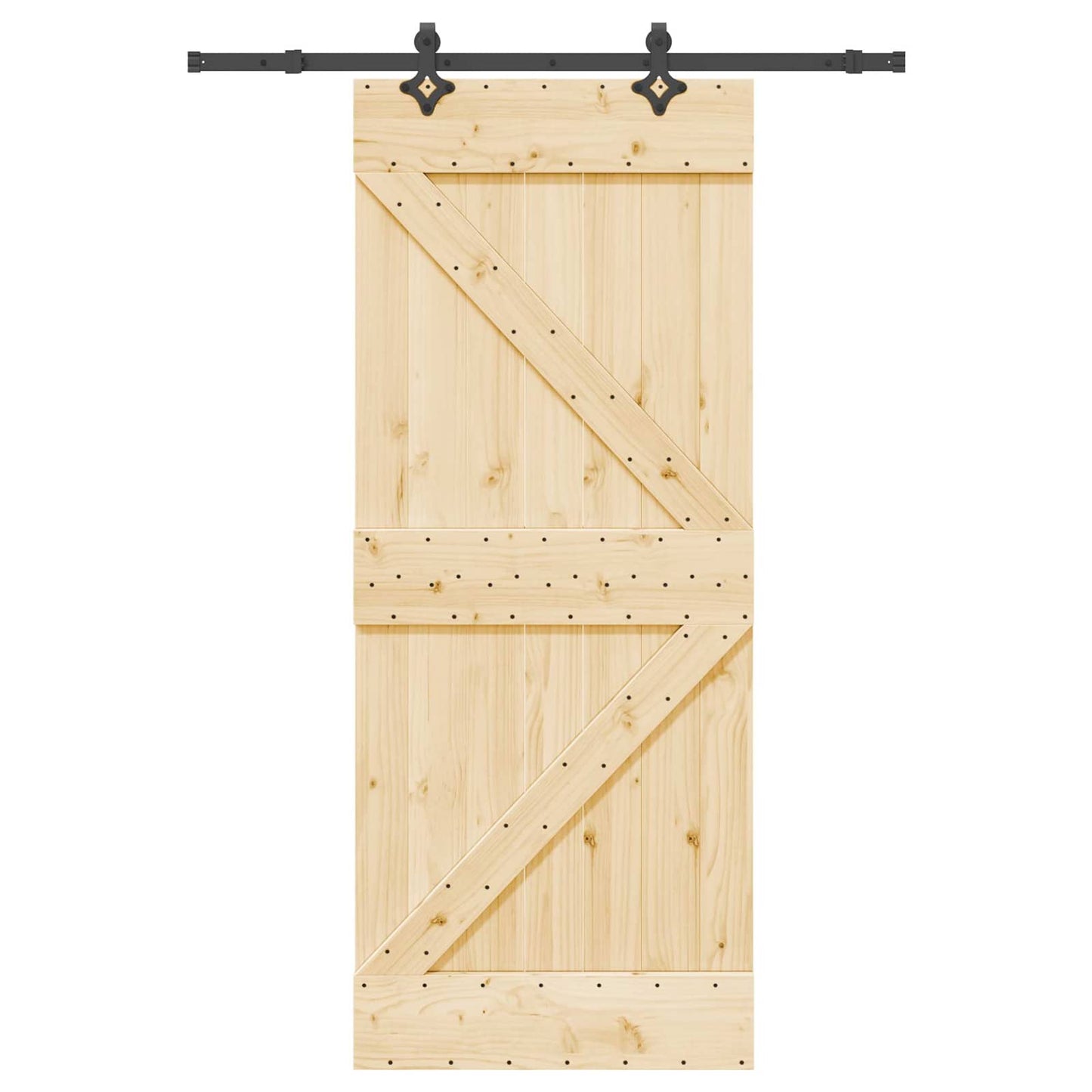 vidaXL Sliding Door NARVIK Natural and Black 85 x 210 cm (152.5 cm)