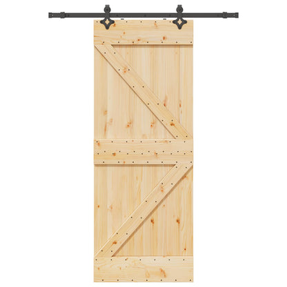 vidaXL Sliding Door NARVIK Natural and Black 80 x 210 cm (152.5 cm)