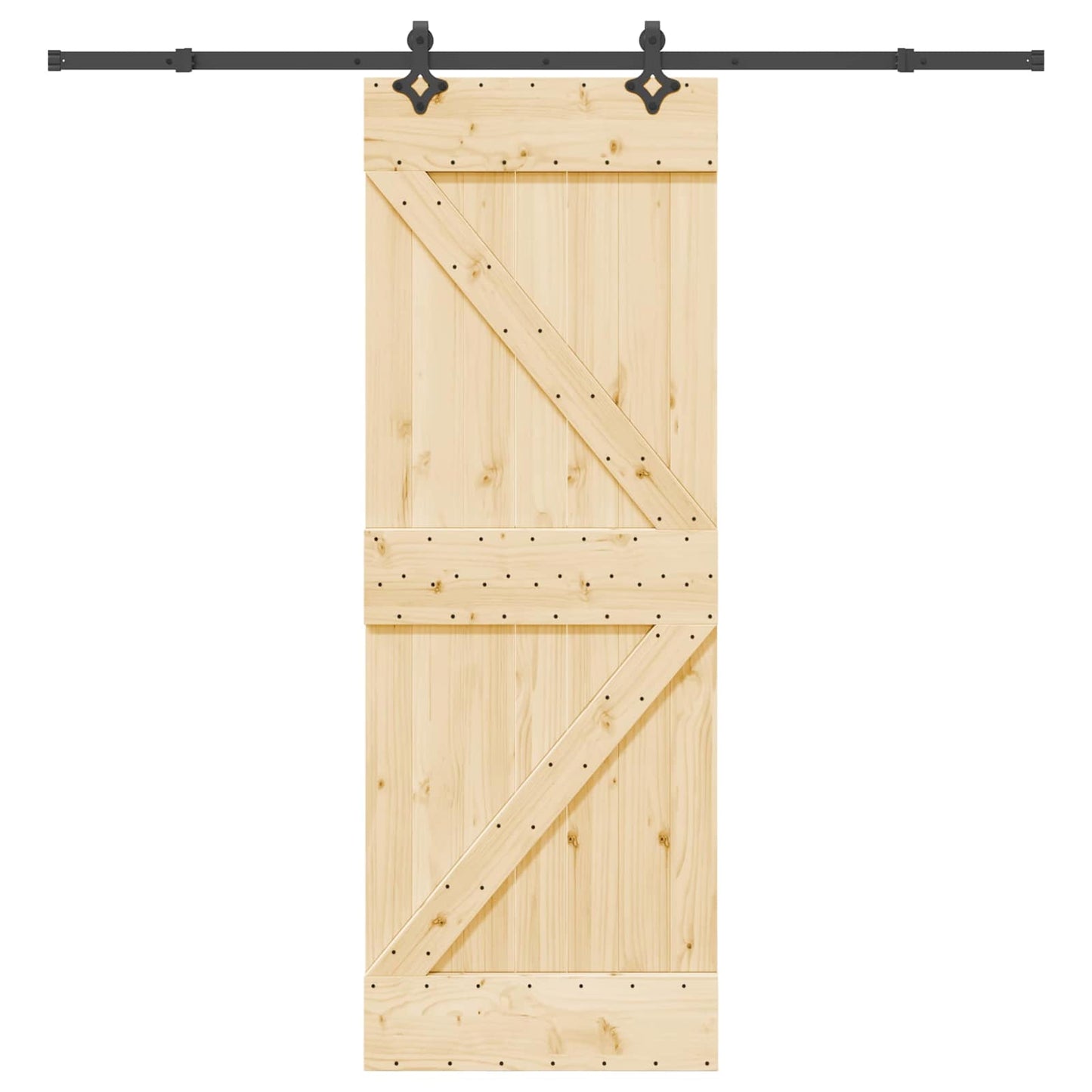 vidaXL Sliding Door NARVIK Natural and Black 70 x 210 cm (213.5 cm)