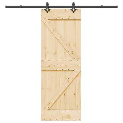 vidaXL Sliding Door NARVIK Natural and Black 70 x 210 cm (213.5 cm)