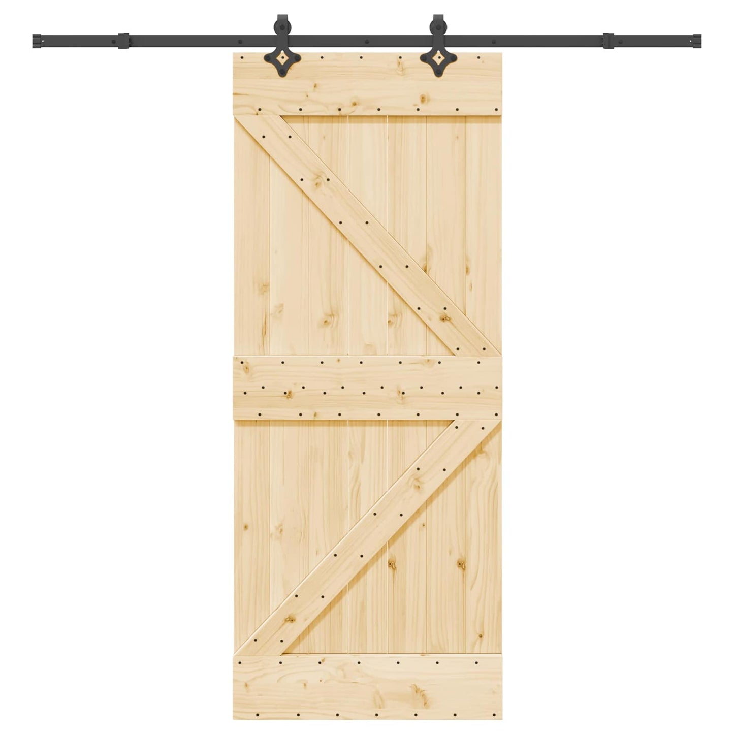 vidaXL Sliding Door NARVIK Natural and Black 85 x 210 cm (213.5 cm)
