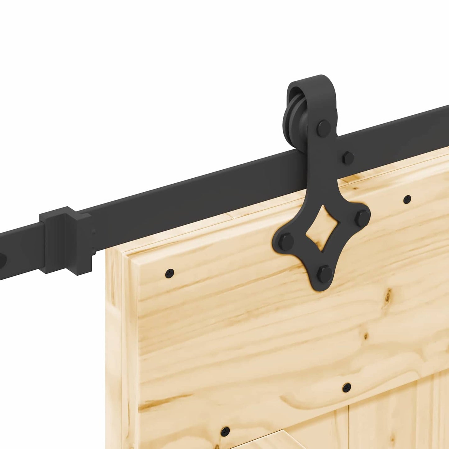 vidaXL Sliding Door NARVIK Natural and Black 95 x 210 cm (213.5 cm)