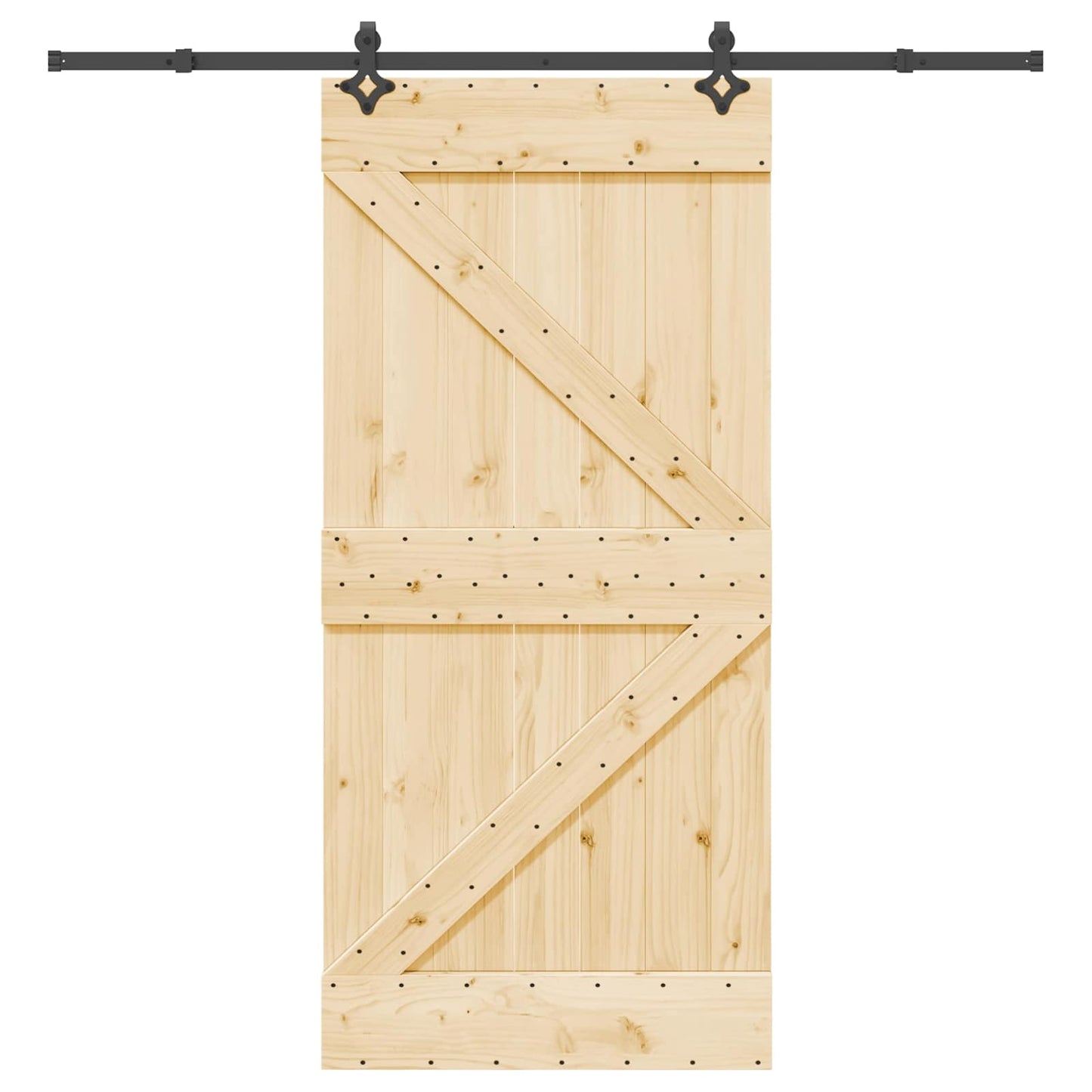 vidaXL Sliding Door NARVIK Natural and Black 95 x 210 cm (213.5 cm)