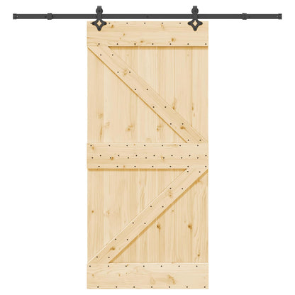 vidaXL Sliding Door NARVIK Natural and Black 95 x 210 cm (213.5 cm)