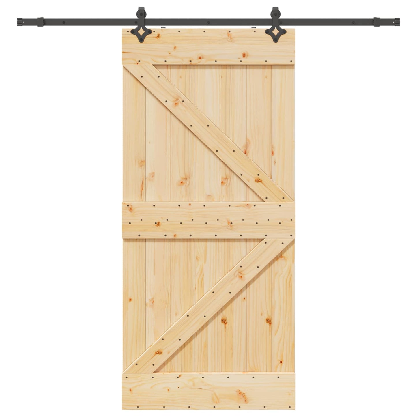 vidaXL Sliding Door NARVIK Natural and Black 80 x 210 cm (213.5 cm)