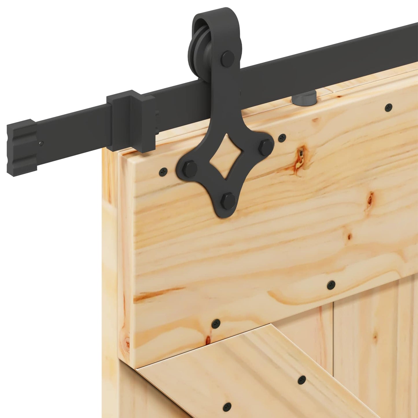 vidaXL Sliding Door NARVIK Natural and Black 90 x 210 cm (213.5 cm)