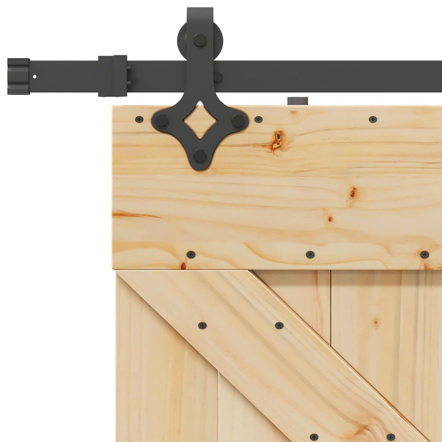 vidaXL Sliding Door NARVIK Natural and Black 100 x 210 cm (213.5 cm)