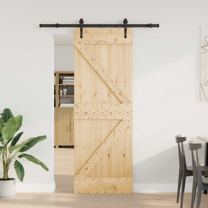 vidaXL Sliding Door NARVIK Natural and Black 70 x 210 cm (152.5 cm)
